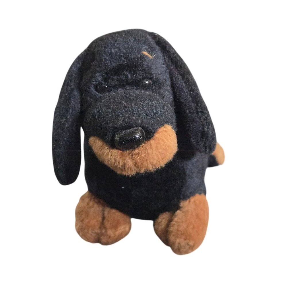 Stuffins Lumpys Gang Dachshund Dog Plush Stuffed Animal 1997 Black Tan Vintage